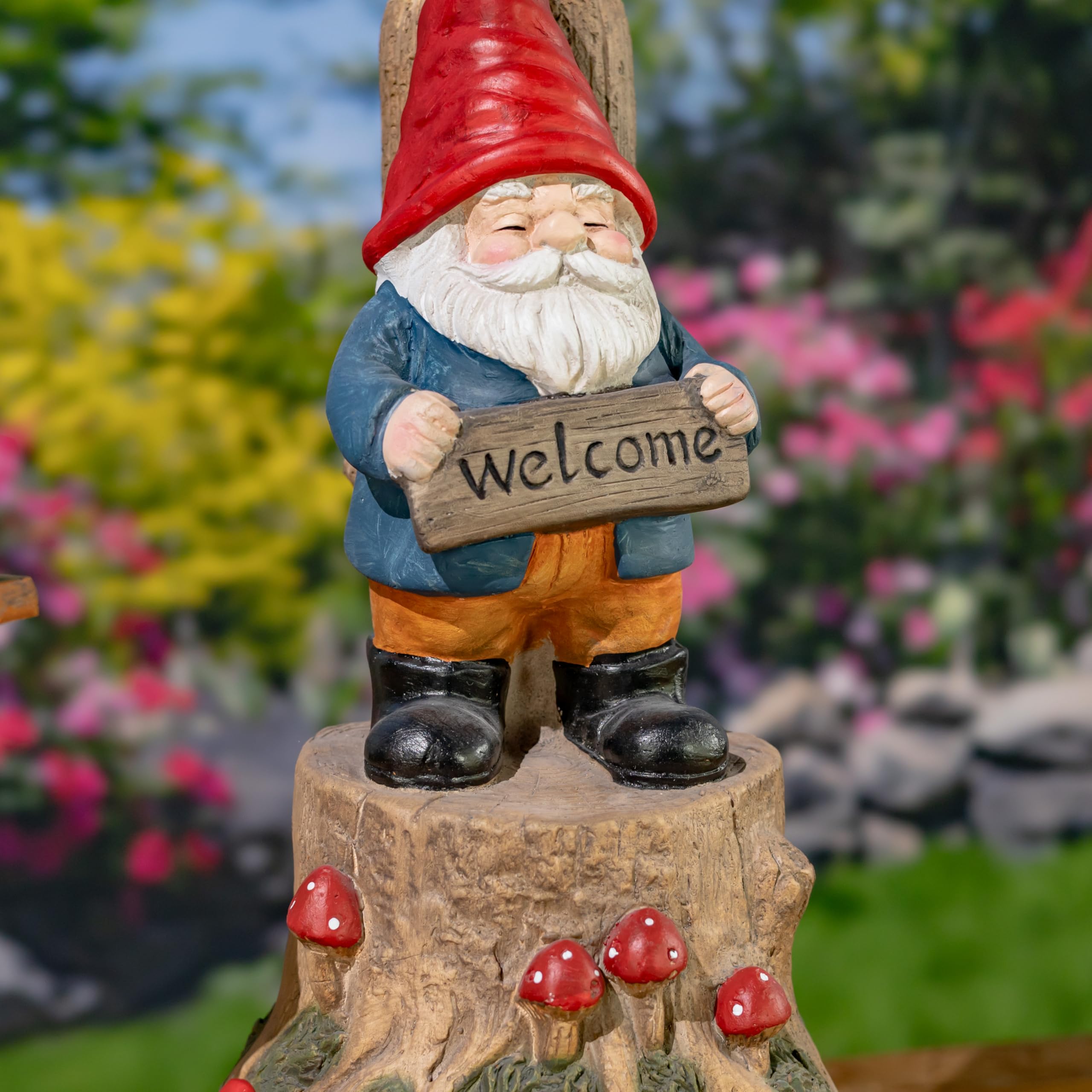 Amazon.com: Zaer Ltd. Set of 2 Woodland Gnome Statues with Solar